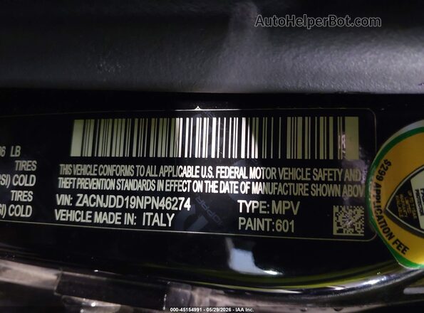 ZACNJDD19NPN46274 2022 JEEP RENEGADE Черный Вид подкапотного пространства