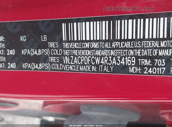 ZACPDFCW4R3A34169 2024 DODGE OTHER Red ძრავის განყოფილების ხედი