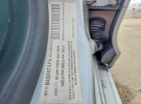 ZAM57RSA1G1181072 2016 MASERATI GHIBLI Silver 