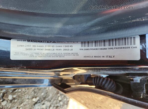 ZAM57RSA3G1185284 2016 MASERATI GHIBLI Black Vista del compartimento del motor