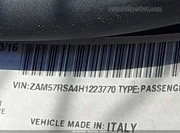 ZAM57RSA4H1223770 2017 MASERATI GHIBLI Black 