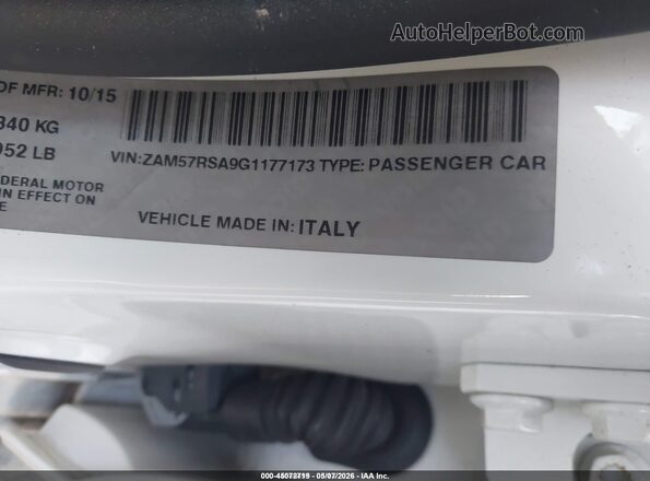 ZAM57RSA9G1177173 2016 MASERATI GHIBLI White 
