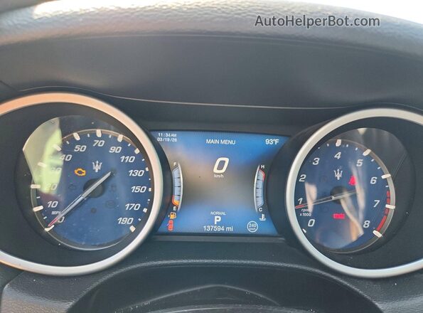 ZAM57XSA3L1344464 2020 MASERATI GHIBLI White Instrument cluster view