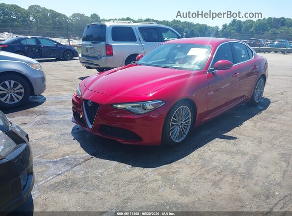 ZARFAECN4H7557448 2017 ALFA ROMEO GIULIA Red Առջևի ձախ երեք քառորդ տեսարան