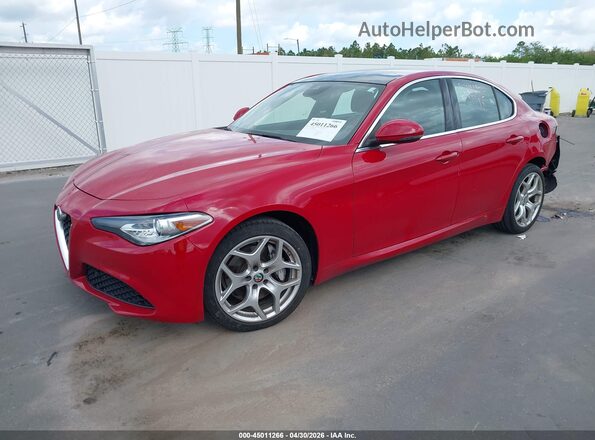 ZARFANBN4M7645668 2021 ALFA ROMEO GIULIA Red Առջևի ձախ երեք քառորդ տեսարան