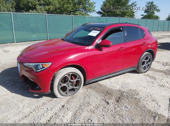 ZASFAKNN1J7B94819 2018 ALFA ROMEO STELVIO Red Առջևի ձախ երեք քառորդ տեսարան