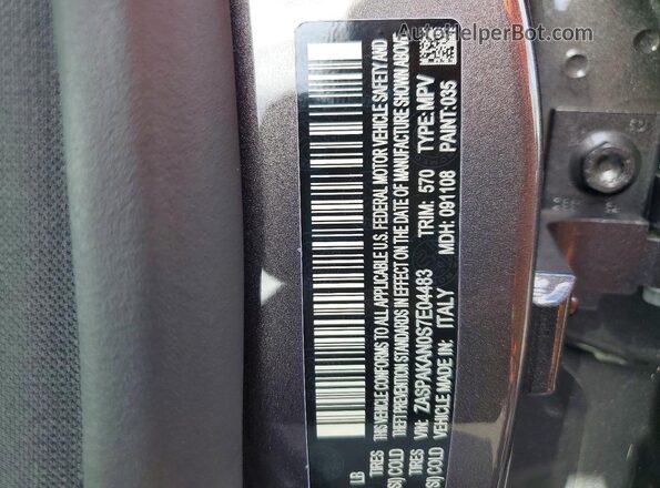 ZASPAKAN0S7E04483 2025 ALFA ROMEO STELVIO Gray VIN կոդի պիտակի տեսք