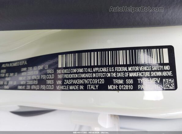 ZASPAKBN7N7D39120 2022 ALFA ROMEO STELVIO Белый 