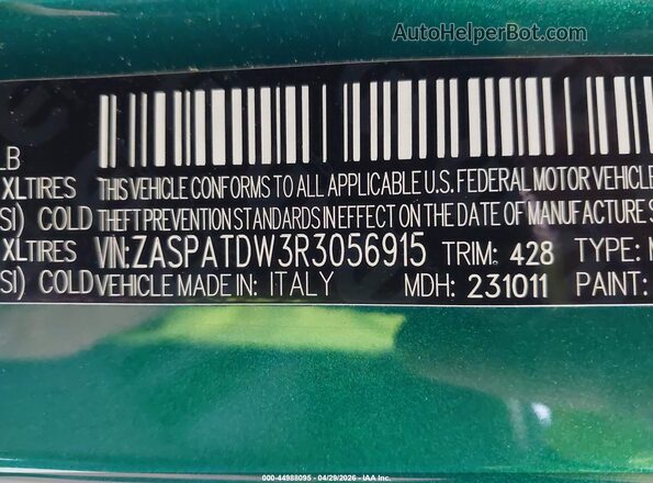 ZASPATDW3R3056915 2024 ALFA ROMEO OTHER Green Շարժիչի բաժամունքի տեսք