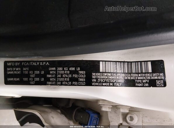 ZFBCFYET0GP334557 2016 FIAT 500X White Շարժիչի բաժամունքի տեսք