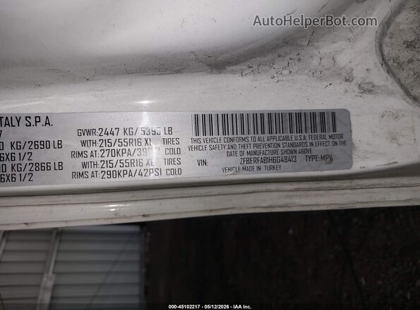 ZFBERFAB1H6G48413 2017 RAM PROMASTER CITY Белый Вид подкапотного пространства