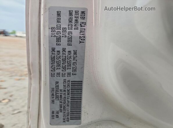 ZFBERFAB1J6J68827 2018 RAM PROMASTER White 
