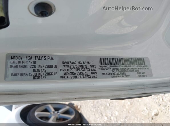 ZFBERFAB2J6J59196 2018 RAM PROMASTER CITY White ძრავის განყოფილების ხედი