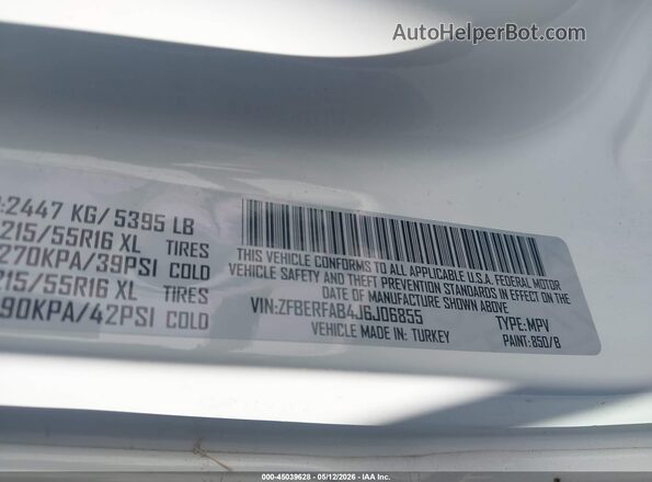 ZFBERFAB4J6J06855 2018 RAM PROMASTER CITY White 