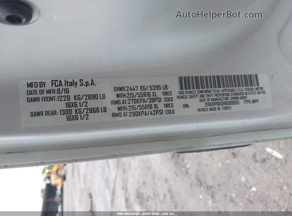 ZFBERFBB3H6D88093 2017 RAM PROMASTER CITY White 