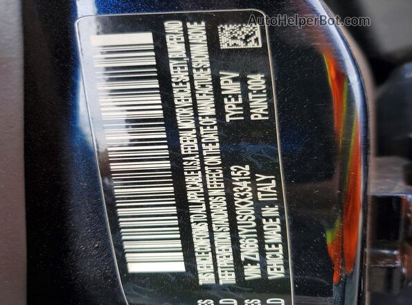 ZN661YUS0KX334152 2019 MASERATI LEVANTE Blue Widok naklejki z numerem VIN