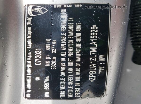 ZPBUA1ZL7MLA15626 2021 LAMBORGHINI URUS Silver VIN sticker view
