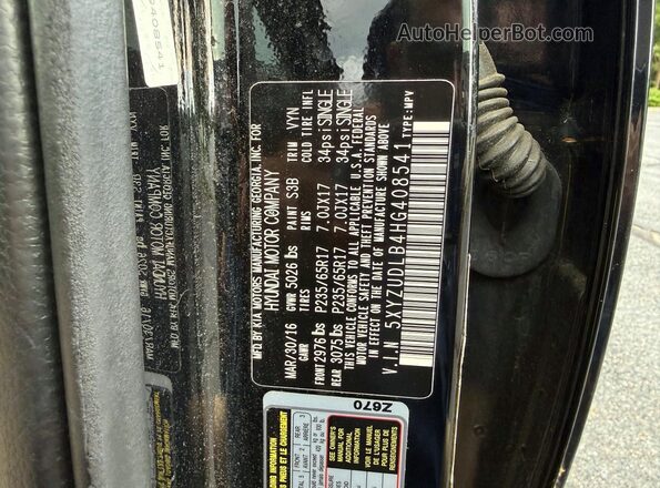 5XYZUDLB4HG408541 2017 HYUNDAI SANTA FE Black 