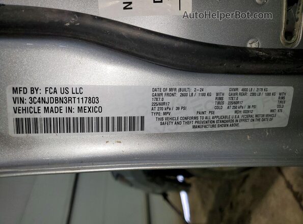 3C4NJDBN3RT117803 2024 JEEP COMPASS Silver 360 interior view
