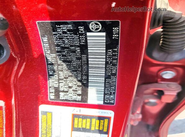 4T1BF1FKXHU703868 2017 TOYOTA CAMRY Red 