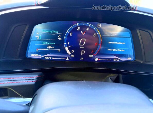 1G1Y83D42L5115760 2020 CHEVROLET CORVETTE Красный Вид щитка приборов