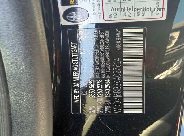 WDD2J6BB3KA027624 2019 MERCEDES-BENZ CLS-CLASS Черный Вид задней части салона