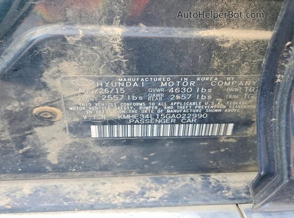 KMHE34L15GA022990 2016 HYUNDAI SONATA Черный 