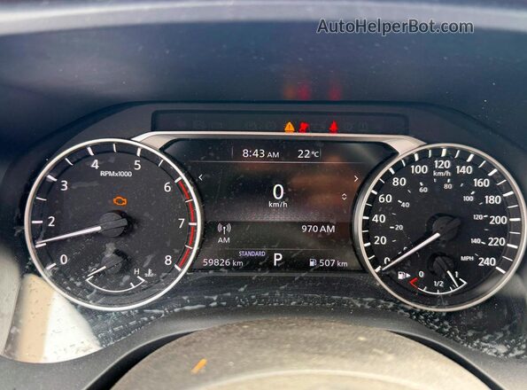 5N1AT3AA7NC691954 2022 NISSAN ROGUE Black Вид щитка приладів