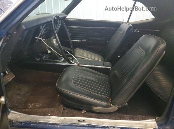 124378N317983 1968 CHEVROLET CAMARO Blue Вид салону спереду