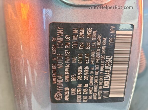 KM8K12AA4LU595842 2020 HYUNDAI KONA Silver 