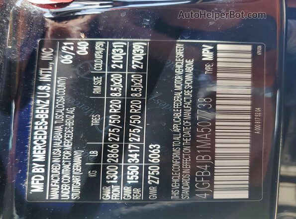 4JGFB4JB1MA507738 2021 MERCEDES-BENZ GLE Black 