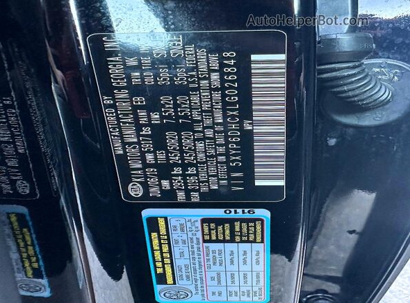 5XYP6DHCXLG026848 2020 KIA TELLURIDE Black 