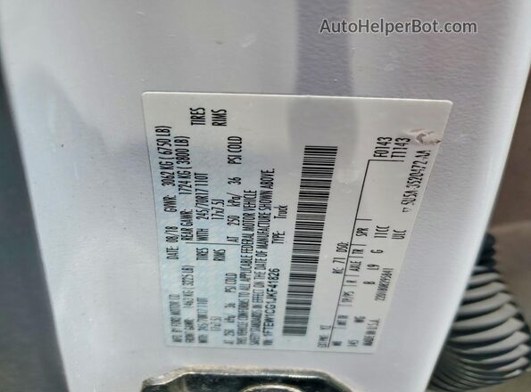 1FTEW1CG1JKF41826 2018 FORD F150 White VIN კოდის სტიკერის ხედი