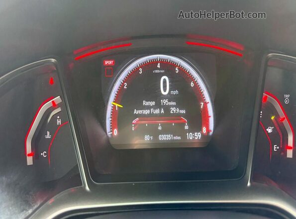 SHHFK8G7XMU202954 2021 HONDA CIVIC Blue Widok zestawu wskaźników