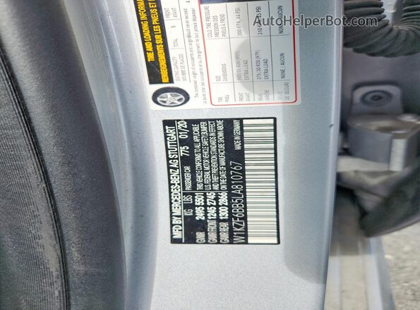 W1KZF6BB5LA810767 2020 MERCEDES-BENZ E Silver 