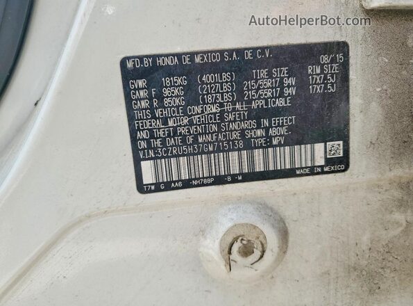 3CZRU5H37GM715138 2016 HONDA HR-V White 