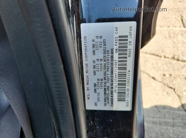 JM1GL1V5XH1112987 2017 MAZDA 6 Black Widok naklejki z numerem VIN