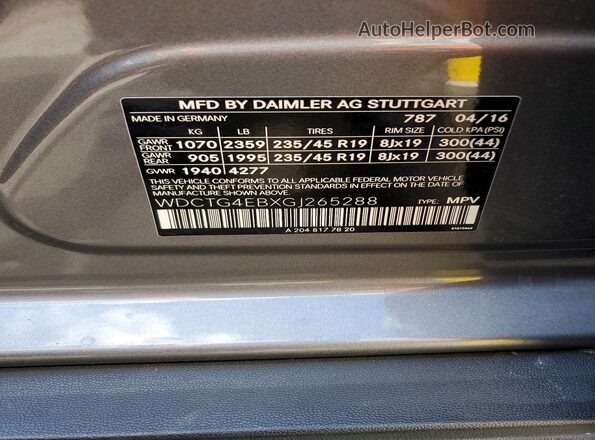 WDCTG4EBXGJ265288 2016 MERCEDES-BENZ GLA Gray 