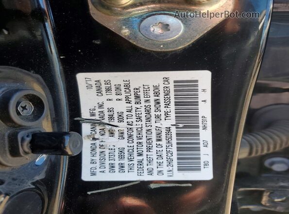 2HGFC2F75JH503944 2018 HONDA CIVIC Black Вид наклейки з VIN-кодом