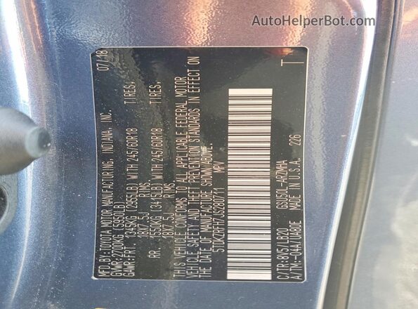5TDKZRFH7JS280711 2018 TOYOTA HIGHLANDER Blue Vista interior de 360 grados
