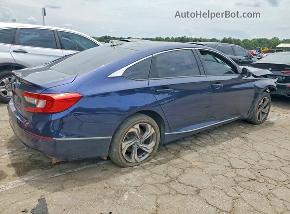 1HGCV1F48JA081521 2018 HONDA ACCORD Blue Delantero derecho