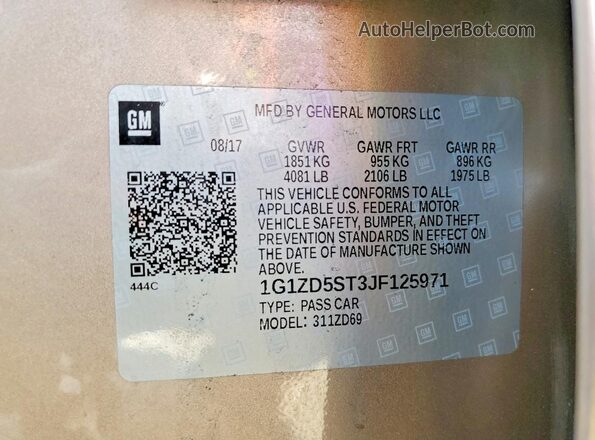1G1ZD5ST3JF125971 2018 CHEVROLET MALIBU Желто-коричневый 