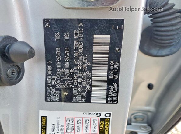 JTJBM7FXXG5123843 2016 LEXUS GX Silver Սալոնի 360 աստիճան տեսք