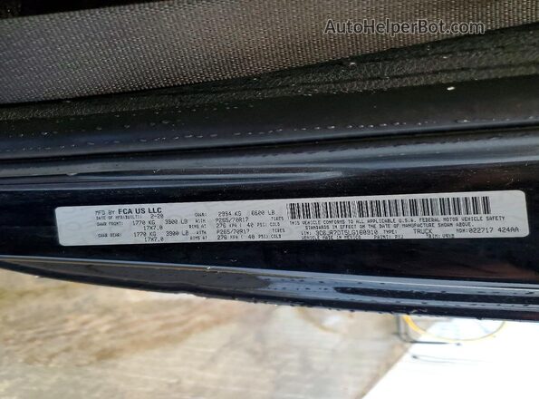 3C6JR7DT5LG160910 2020 RAM 1500 Black 