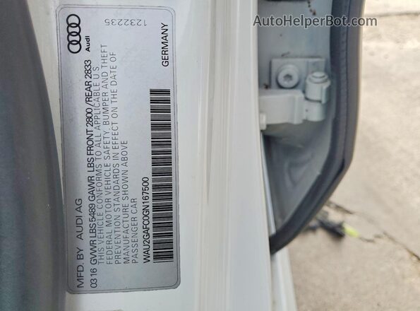 WAU2GAFC0GN167500 2016 AUDI A7 White 