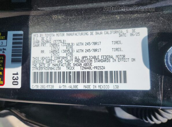 3TMKB5FN3SM041158 2025 TOYOTA TACOMA Black 