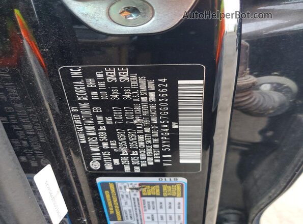 5XYPG4A57GG036624 2016 KIA SORENTO Black Вид наклейки з VIN-кодом