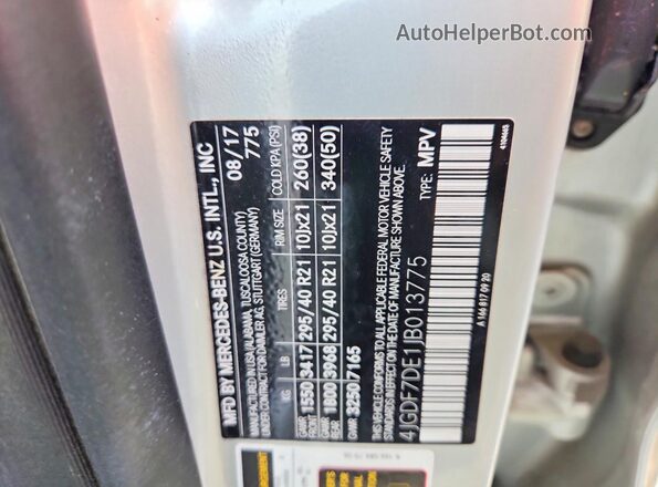 4JGDF7DE1JB013775 2018 MERCEDES-BENZ GLS-CLASS Серебряный 