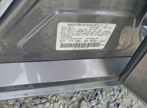 JN1EV7AP0HM731790 2017 INFINITI Q50 Gray Widok naklejki z numerem VIN