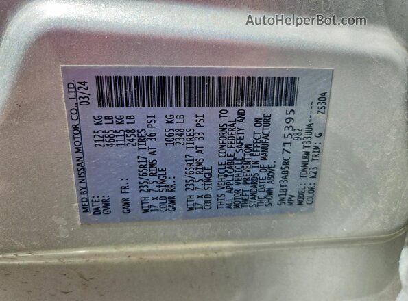 5N1BT3AB5RC715395 2024 NISSAN ROGUE Серебряный 